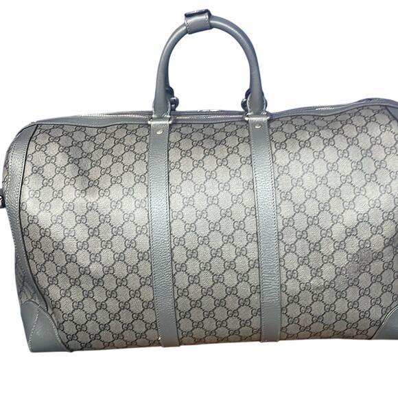 Gucci Ophidia Duffle Bag GG Supreme / Grey Coated Canvas Large with COA - Picture 2 of 15